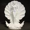 Fine Texture Shell Craft 3D Printed Mermaid Desktop Ornament, Ocean Style Standing Mediterranean Room Accents Sculpture, Minimalist Figurine for Home