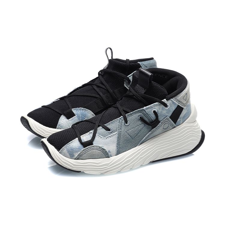 Li Ning Kung Fu Wudao Kung Fu Winterized Low Top Basketball Shoes Women sneaker Black Blue AGBQ084-4