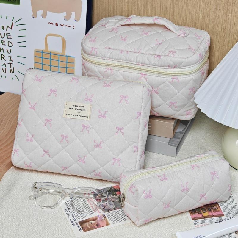 Vintage Large Capacity Cosmetic Bag Portable Travel Storage Bag Handheld Makeup Pouch for Toiletries Cosmetics Organizer Outdoor Daily Use