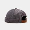 New Retro Docker Cap Corduroy Solid Color Beanie Melon Cap Adjustable Hip Hop Landlord Hat Unisex