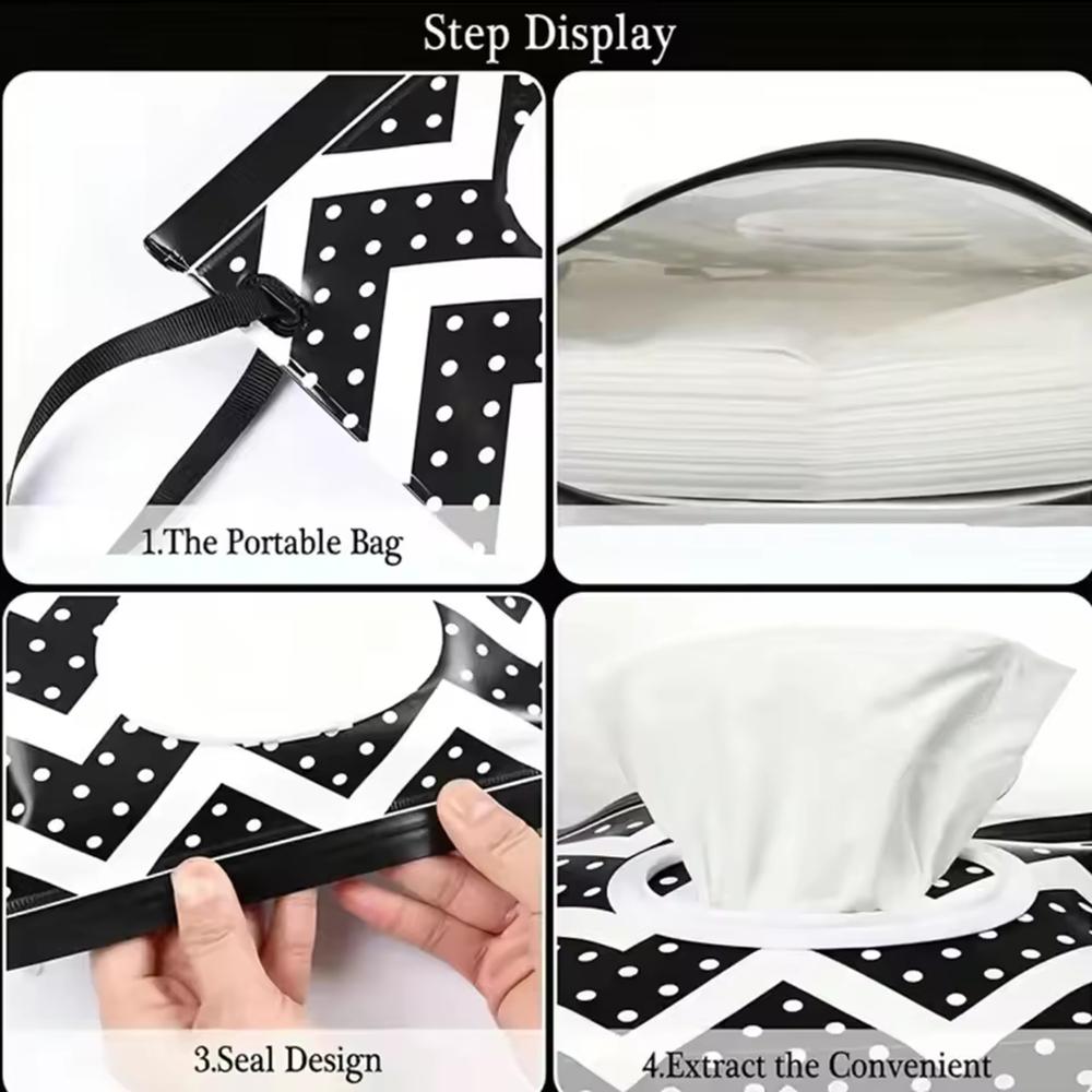 1PCS/2PCS Wet Wipe Bag With Pull-Out Flip Cover, Wet Tissue Bag For Bedside Placement, Handheld, Portable For Going Out
