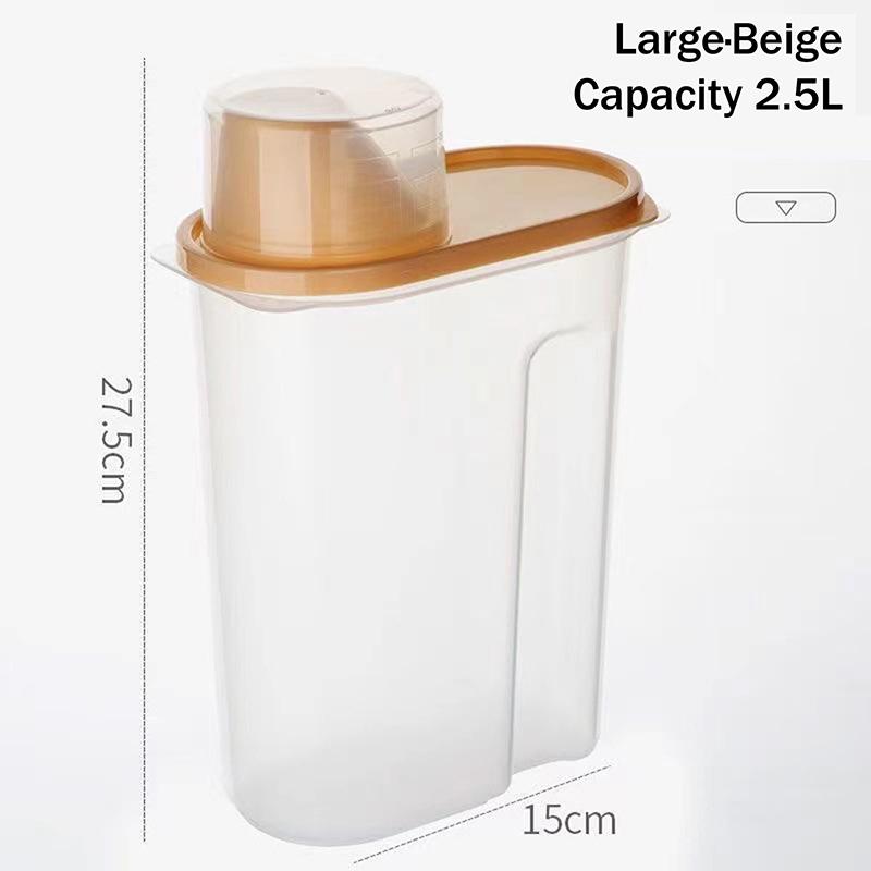 Hot Sale Grain Storage Container With Measuring Cup Food Storage Box Dry Goods Airtight Container Rice Bucket