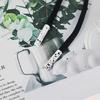 Flat Top Bell Shape Metal Aglet, White Electroplating With Black Dots, Shoelace Cord End Tip Decoration, Custom OEM Service