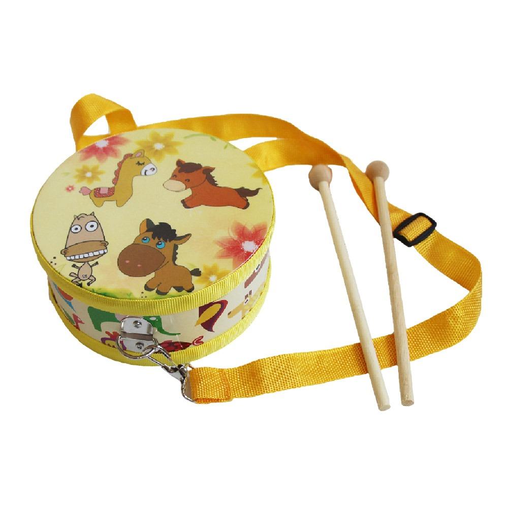 Double Sided Children's Drum Toy Wooden Material Musical Instrument Drum  Rhythm Development