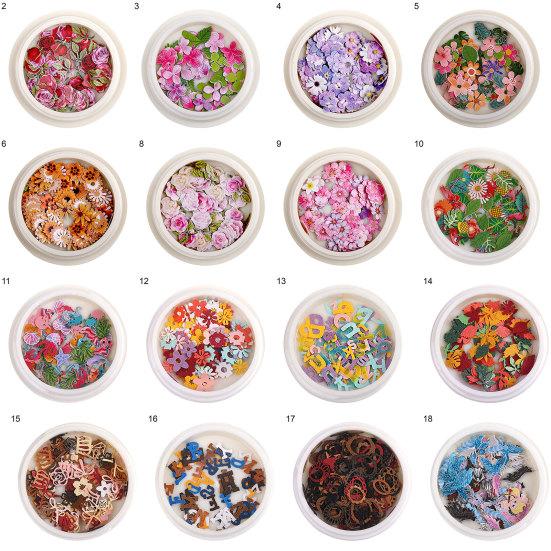 50 Pcs/Box Exquisite Nail Accessories Waterproof Wood Pulp Dried Flowers Sticker Patch