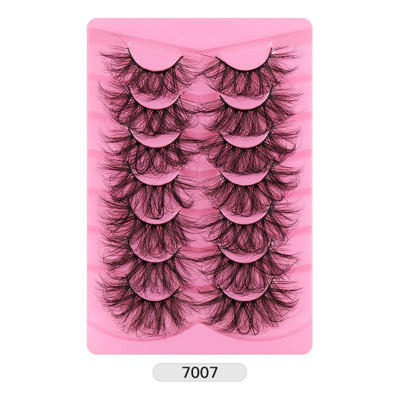 7 Pairs Of Fried Hair High Imitation Mink Hair False Eyelashes Curled Thick Stage Makeup Eyelashes