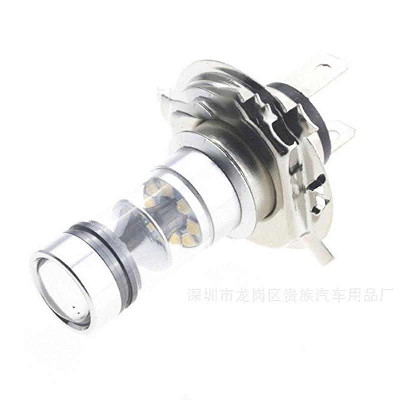 H4 100W 20Led Lampadina Abbagliante/Anabbagliante Hid 6000K Bianco Faro Moto Alta Potenza