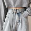 Korean Style Double Ring Buckle Casual Adjustable Waistband INS Canvas Belt  for Jeans