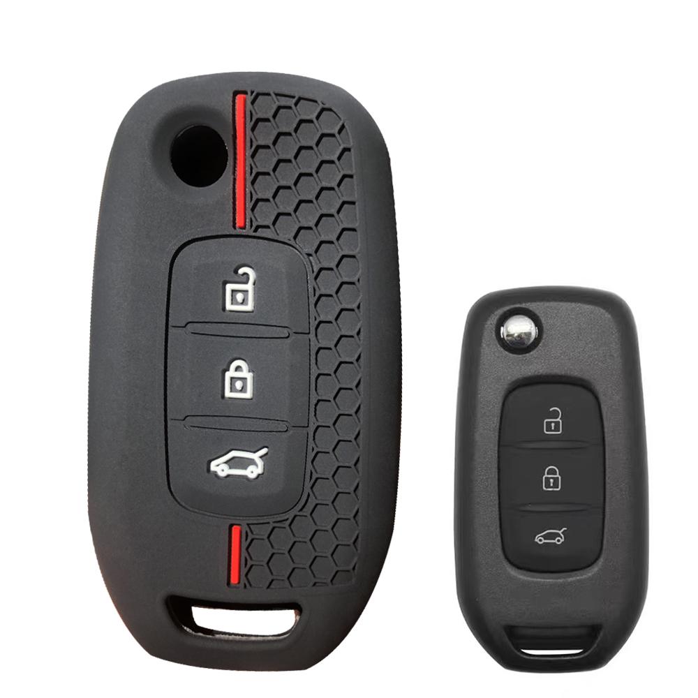 Silicone Key Case Car Key Cover for Renault Kwid 2023 Trafic Clio Kadjar Clio 5 Captur Arkana Sandero Stepway Logan Twingo