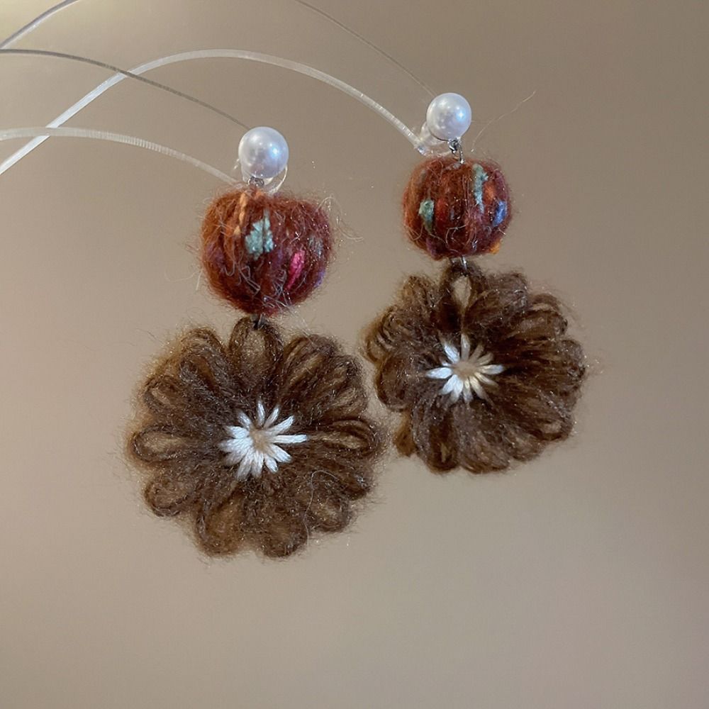 Temperament Flower Crochet Earrings Sweet Bohemia Dangle Earrings Daisy Flower Earrings  Daily