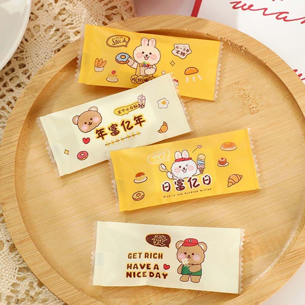 100pcs Handmade Snowflake Crisp Packaging Bag Transparent New Year Sealing Bag Snack