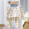 Kids Autumn Lycra Cotton Thermal Underwear Set Boys Girls Baby Base Layer Homewear Pajamas Two Piece Suit