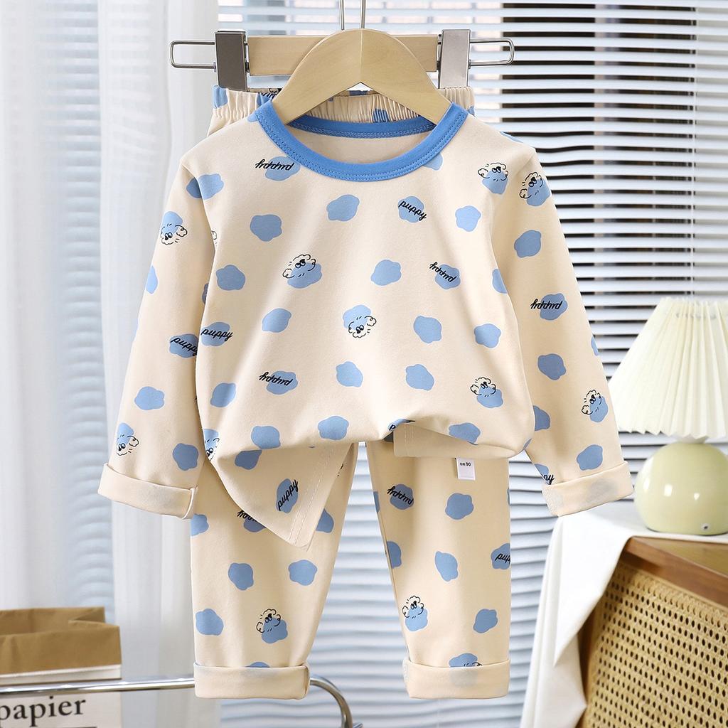 Kids Autumn Lycra Cotton Thermal Underwear Set Boys Girls Baby Base Layer Homewear Pajamas Two Piece Suit