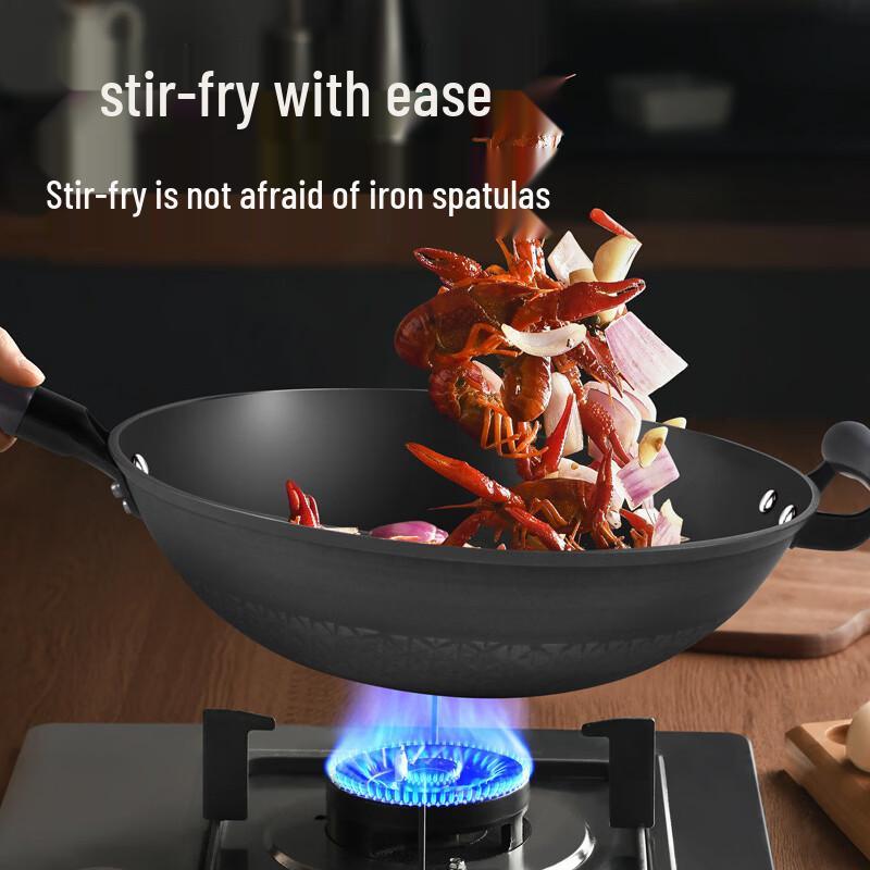 Zhishi Traditional Uncoated Cast Iron Wok