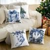 Porcelain Christmas Style Pillowcase Printed Polyester 45x45cm Throw Pillowcover Decorative Sofa Cushion Pillowslip Home Decor