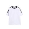Mens Summer Updated Versatile Heavy Three-bar Striped Short-sleeved T-shirt for Mens American Comfortable Fit Mens Top