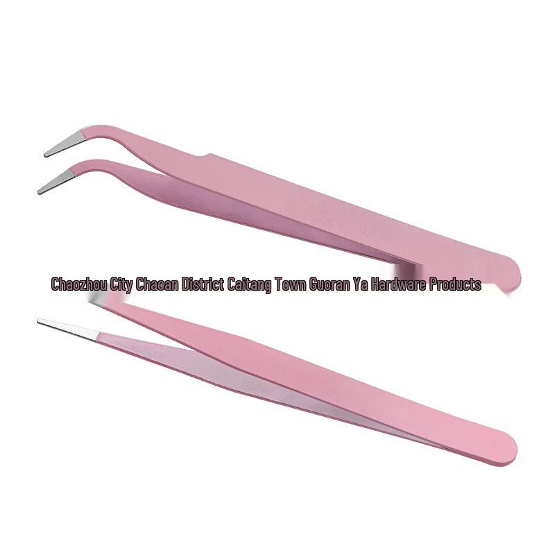 

Stainless Steel Colorful Bent & Straight Tip Tweezers with Handmade Stickers Stainless Steel Small Bent Tip