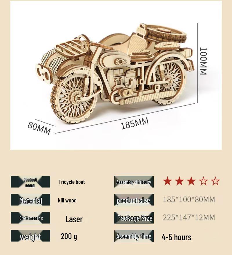 3D Wooden Puzzle: DIY Train, Carousel, Ferris Wheel, Pumpkin Carriage & Sailing Ship Models