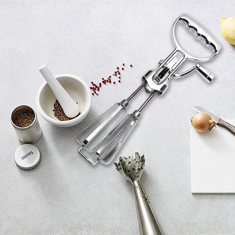 Manual Egg Blender Manual Hand Crank Egg Beaters Blender Stainless Steel Cake Baking Tool For Making Snacks Cakes Bread And