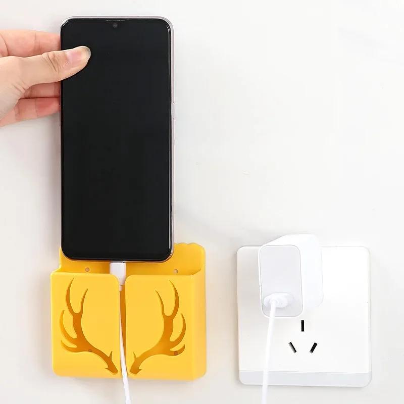 Durable Deer Antler Remote Control Holder No Punching Required Wall Mounted Rack Shelf Wall Storage Adhesive Phone Storage Rack
