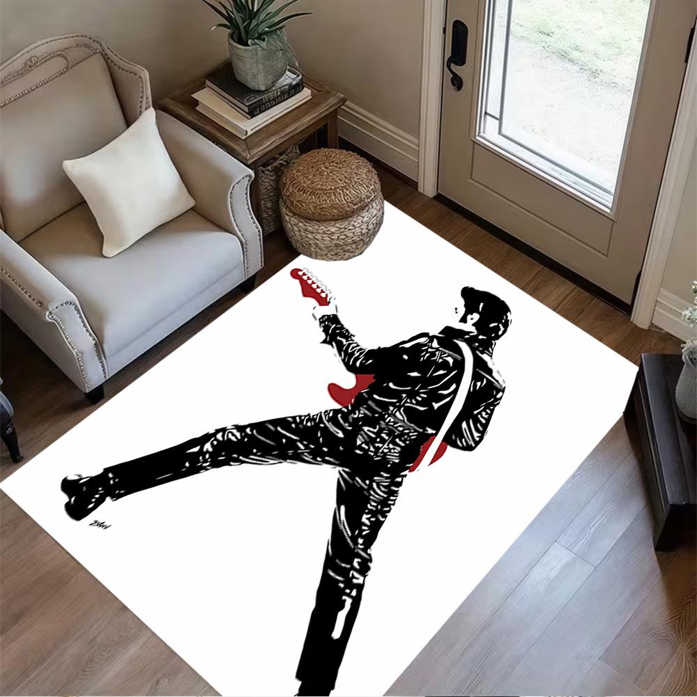 Rock Roll Icon Carpet Design for Bedrooms Balcony Game Room Foyer Antislip Carpet Office home decor Perfect Gift for Valentine's Wedding Birthday