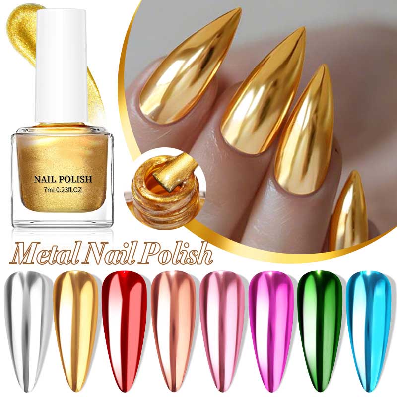 7ML Kovový Gel na Nehty Stříbrný Zlatý Zrcadlový Lak na Nehty Soak Off Gel Lak na Nehty
