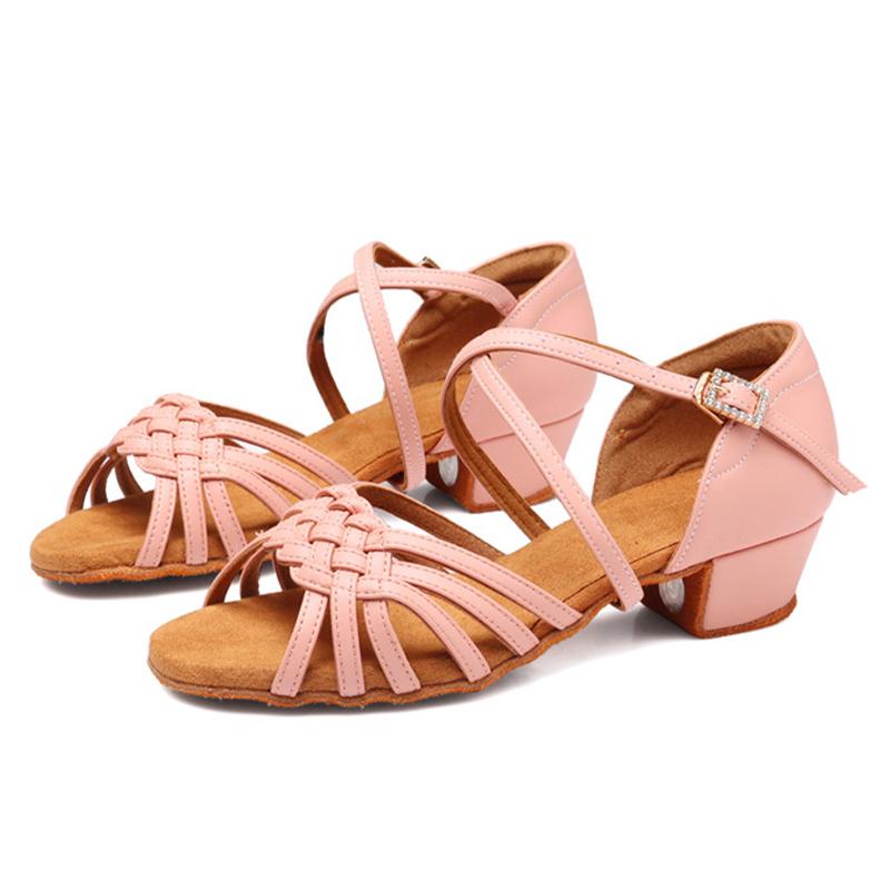 

Детские кожаные туфли для латиноамериканских танцев, мягкая подошва, современные туфли для социальных бальных танцев, сальса, танго, низкий каблук 3,5 см 40 розовый