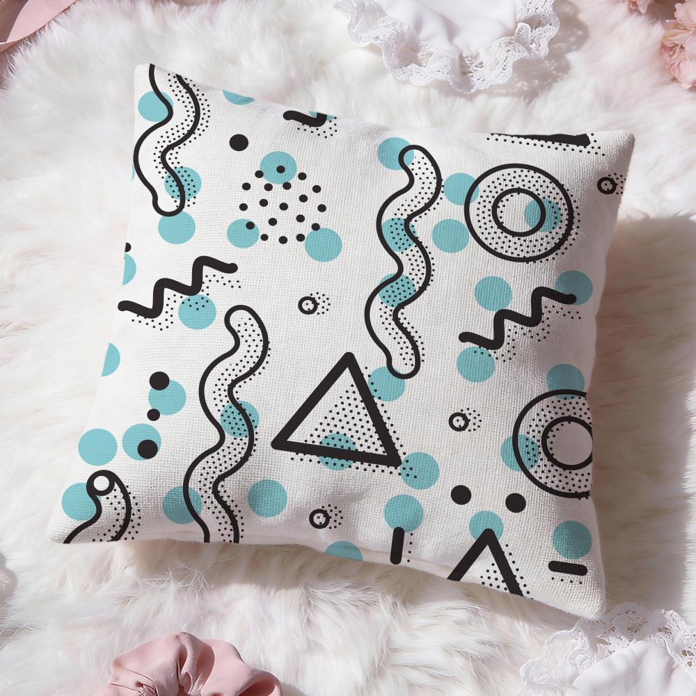 Memphis Seamless Patterns Cushion Cover Premium Comfort Reversible Pillow Cove -Two In One Design for Any Room & Car Interior