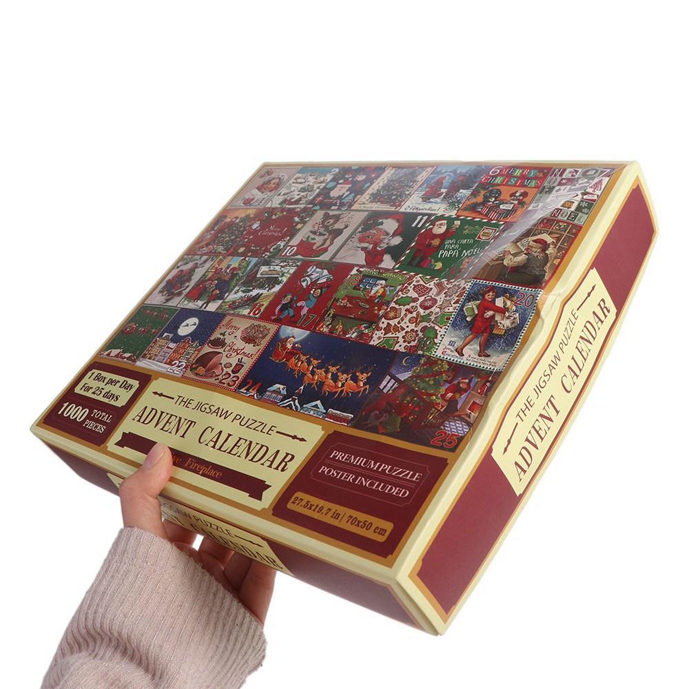 1000 Pieces Puzzle Christmas Advent Calendar Puzzle 24 Boxes Cartoon 24 Days Countdown Calendars Calendar Box Christmas Gifts