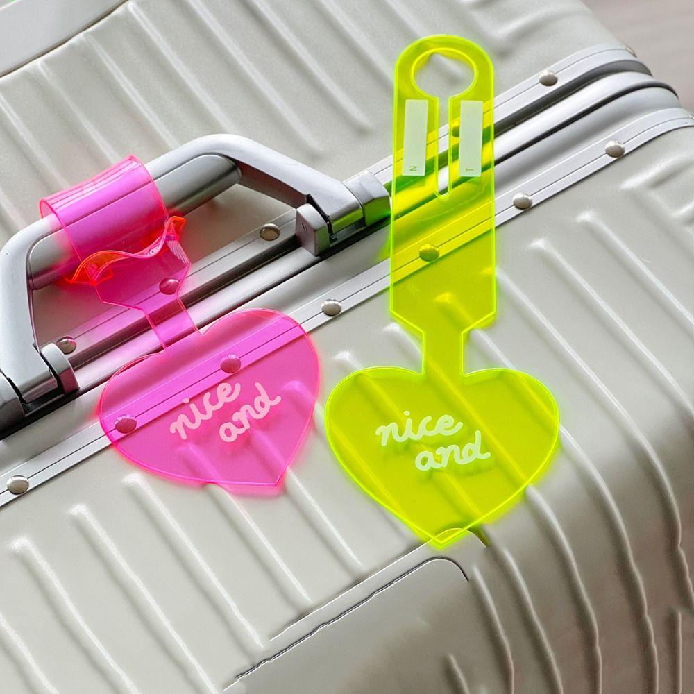 Airplane Suitcase Tag Fluorescent Baggage Tag Colorful PVC Luggage Tag  Airplane Check-in