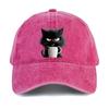 Washed Cat Print Baseball Cap Spring Summer Korean Style Casual Unisex Couple Versatile Hat Sun Hat Casual Duckbill Cap