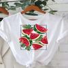 Women'S Casual Summer T-Shirt With Watermelon Graphic Round Neck Tee, Lightweight Polyester Blend, For Casual Attire