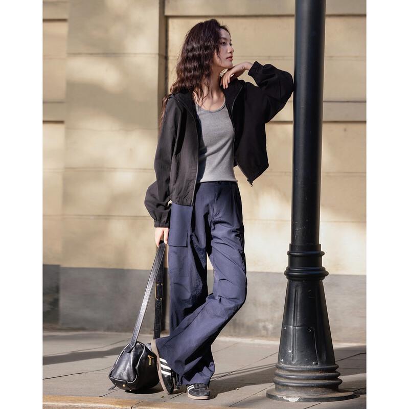 

DEMANA Women s Relaxed Fit Hooded Spring Jacket M