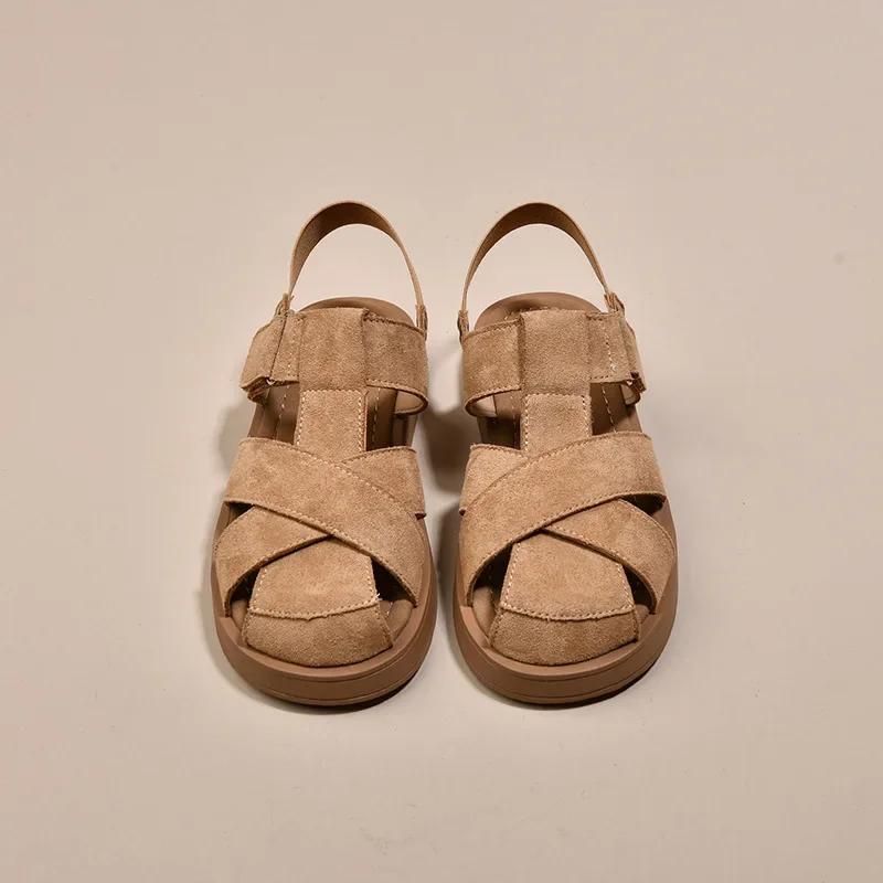 

Fashion Women s Roman Sandals Summer Outdoor Wear Hole Hole Beach Shoes Flat Bottom Sandals Hollow out Design Leather Leisure Footwear 35