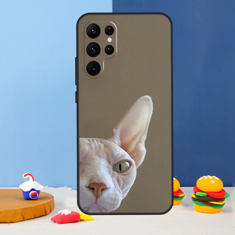 Sphynx Cat Phone Case For Samsung Galaxy S25 S24 Ultra S9 S10 S20 S22 S21 S23 Plus S24 FE Cover Coque
