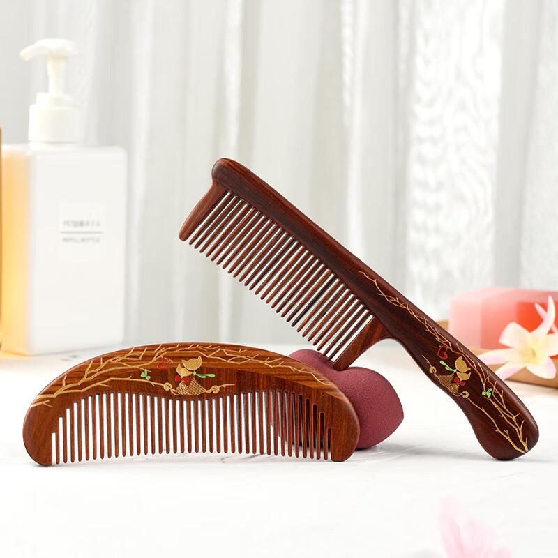 Tan Mujian Solid Wood Couple Comb Gift Set