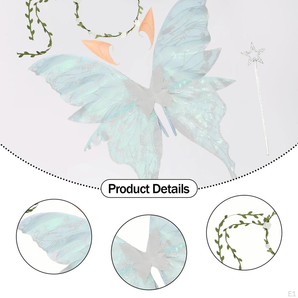 Fairy Wings Adult Kids Decoration Elf Wreath Headdress Props Butterfly Costumes