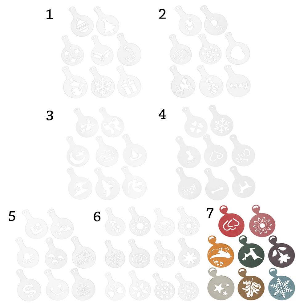 Accessories Pastry Tools Coffeeware Cookies Mould Fancy Drawing Mold Coffee Stencil Biscuit Mold