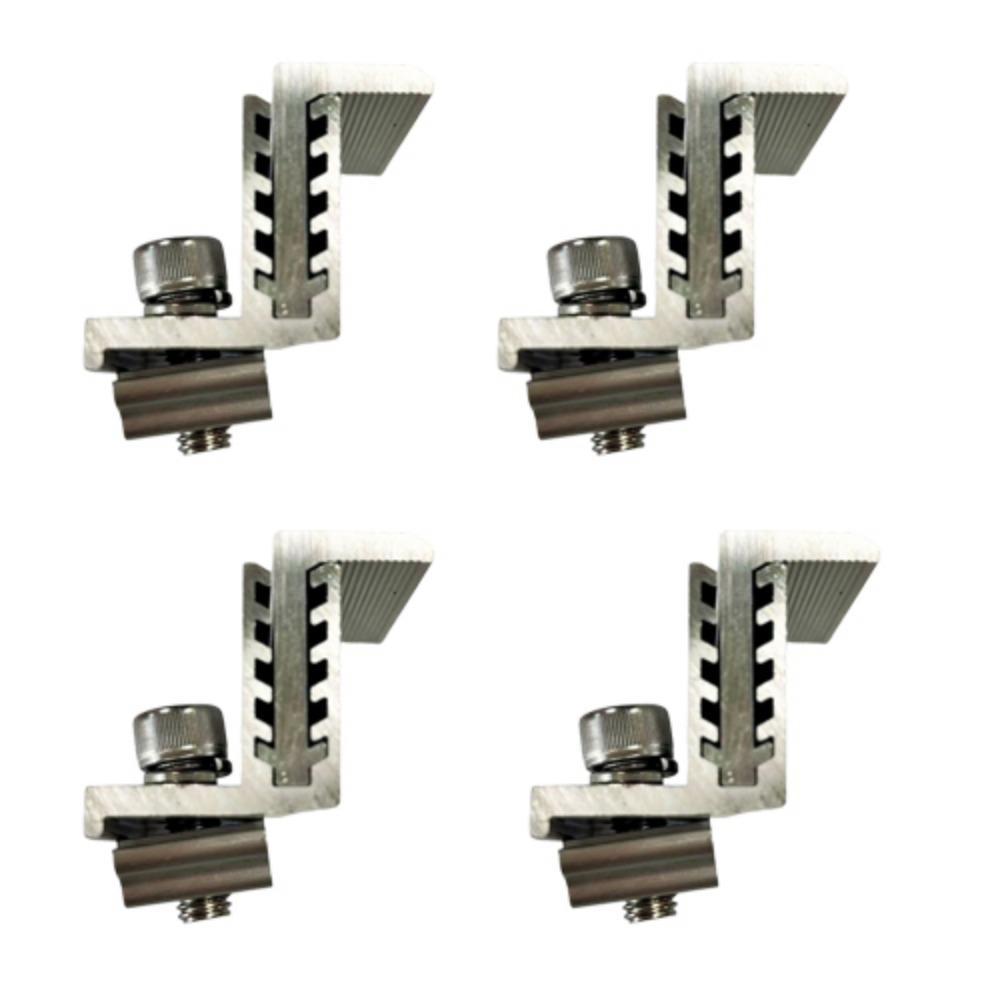4Pcs Aluminum Solar Panel Clamps Medium Pressure Solar Rail End Clamps  Photovoltaic Support