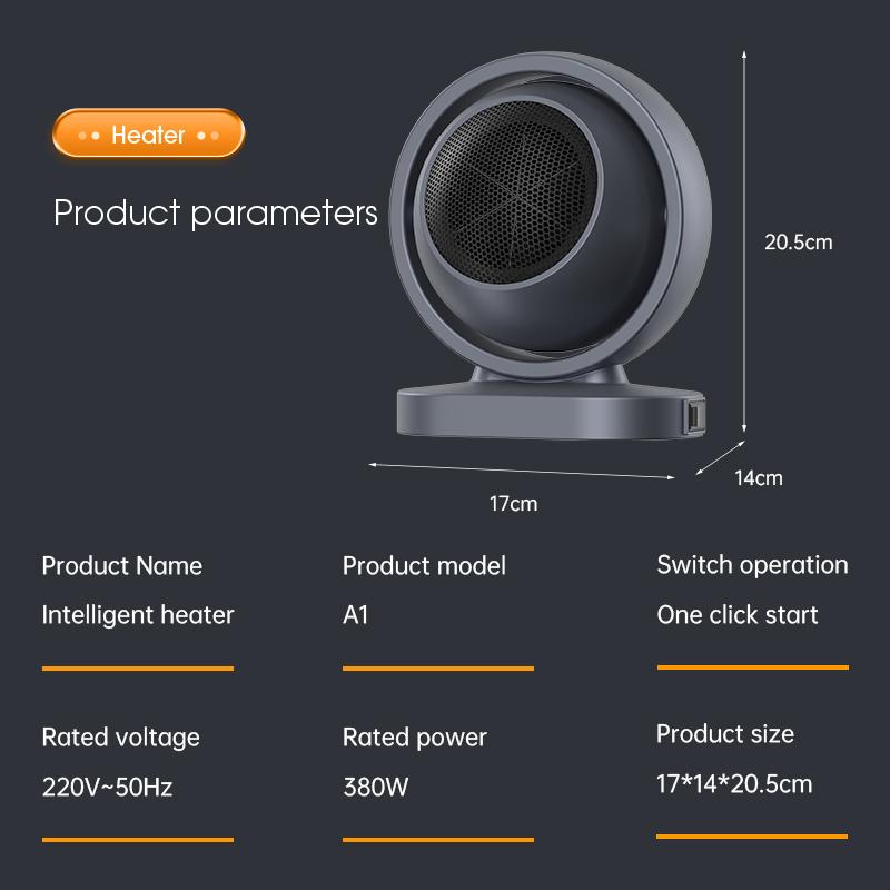 Mini Small solar Electric Heater Low Noise Air Heater Fast Heating Destop Fan Heater Winter Heating Warmer for Home Office Room