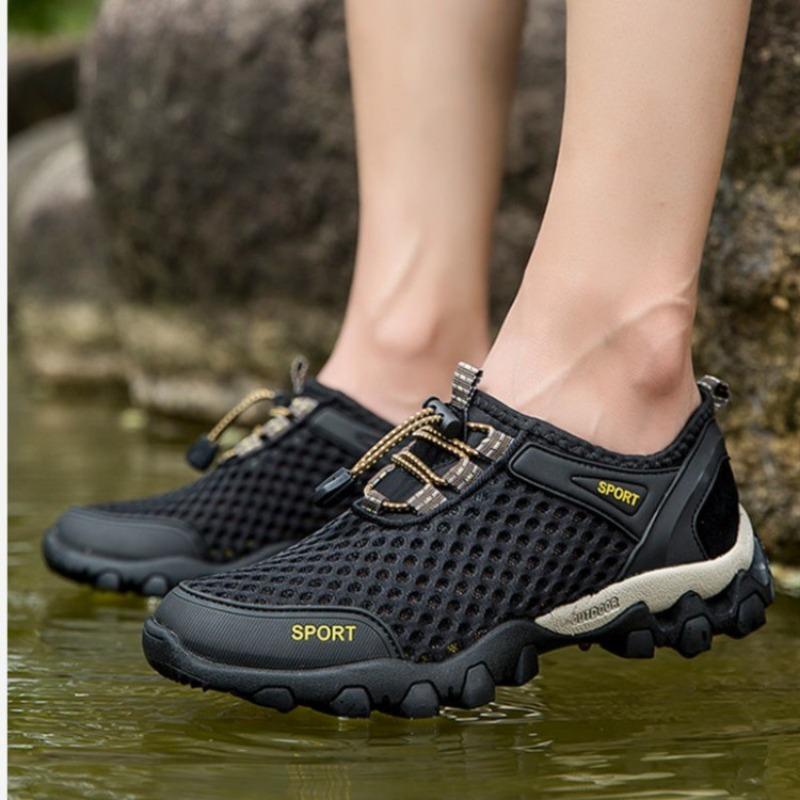 Pantofi de drumeție pentru bărbați, pantofi de mers pe jos, respirabili, cu platformă, pentru exterior, 2024, primăvara, noi, casual, cu plasă, impermeabili