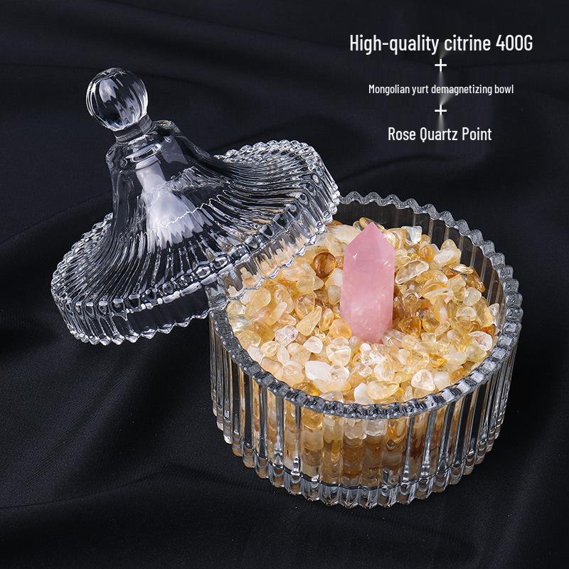 Natural White Crystal Stone Purification Bowl for Jewelry Storage