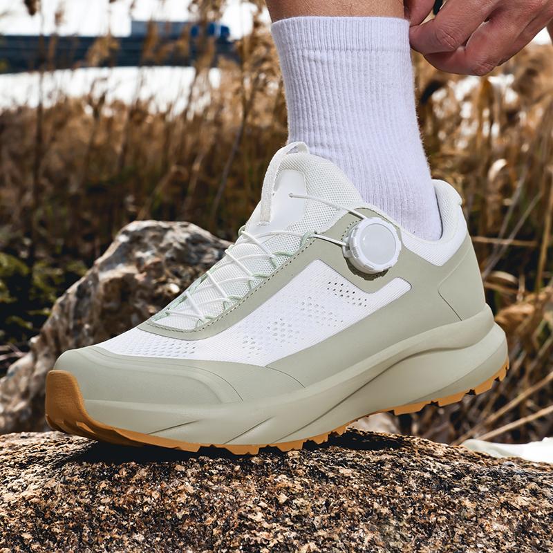 TUINANLE Men’s Non Slip Large Size Wide Outdoor Hiking Walking Sneakers Rotating Button Casual Trainers Sizes 39-45