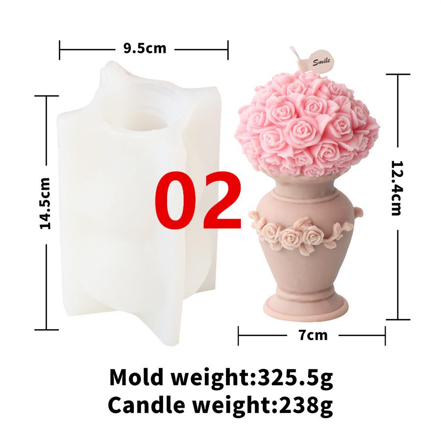 

3D Lily Bouquet Vase Silicone Candle Mold DIY Rose Hydrangea Bouquet Cake Chocolate Silicone Mold Valentine s Day Gifts