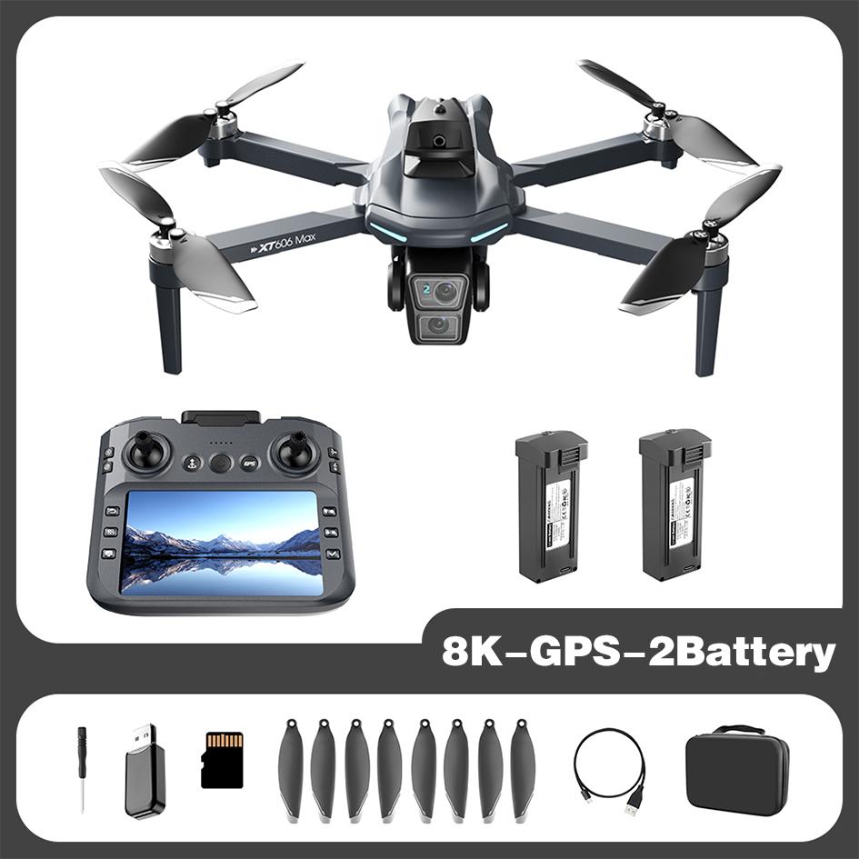 2026 Drone True GPS 8K Camera XT606 MAX Remote Control WIFI RC Quadcopter Obstacle Avoidance 8K HD Dual Camera Brushless 5G FPV Dron Toy
