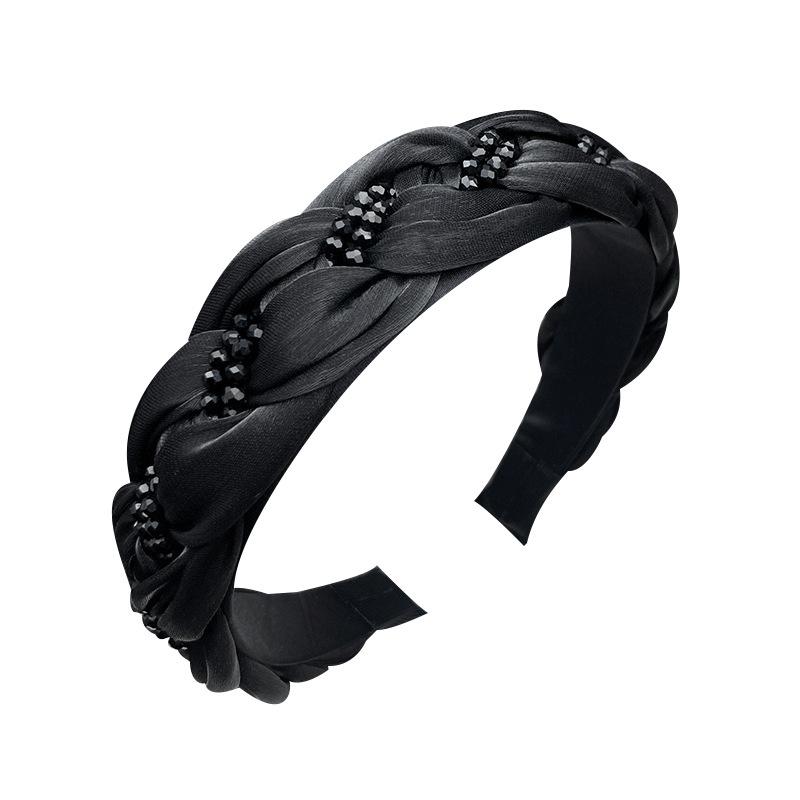 Exquisite Women Silky Voile Fabric Headbands Ladies Braided Hairbands With Beads Tape for Female Party Shopping Head Wears