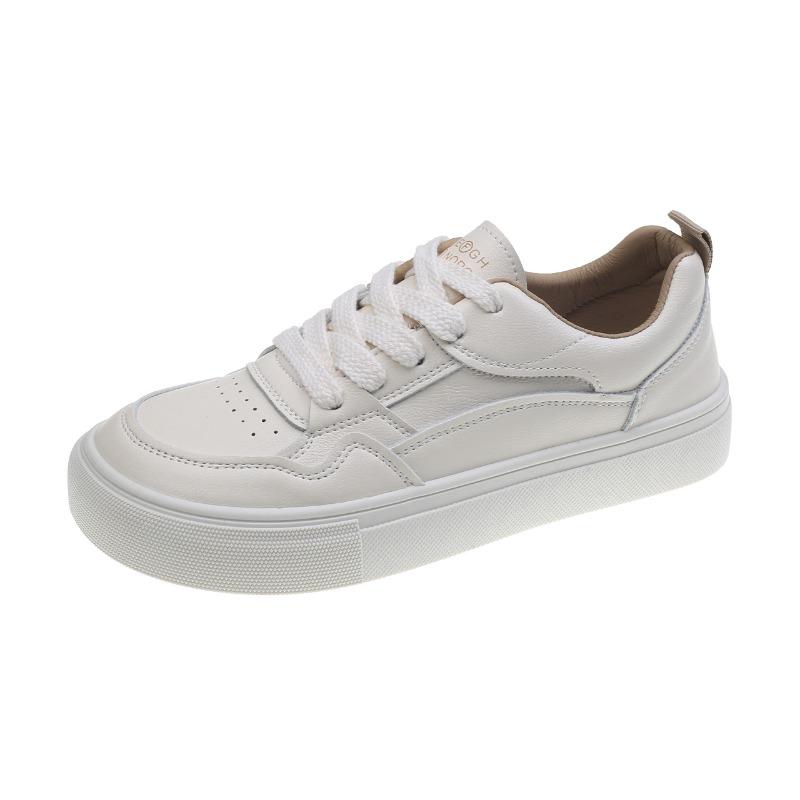 Leather soft-soled little white shoes women's spring new college style versatile ugly cute board shoes casual sports shoes