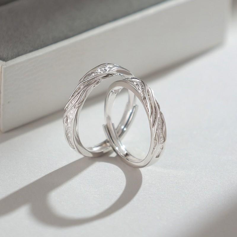 Minimalist Adjustable Couple Rings Men Women Geometric Design Fashion Daily Wear Jewelry