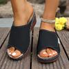 Damen Weite Weite Peeptoe Pantoletten, Plateau Keilabsatz Sandalen, Outdoor Sommer Hausschuhe für Damen