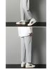 Men's Trendy Loose-Fit Summer Sports Pants - Ice Silk, Straight Wide-Legged, Cropped.